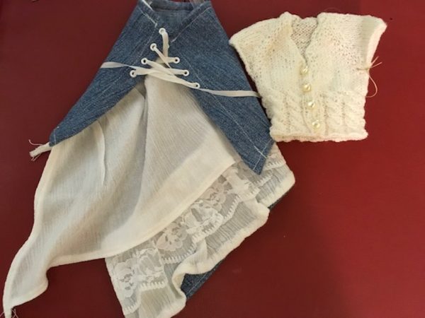Handmade Blue Denim Skirt (Fits MSD)