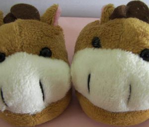 Animal Slippers (Cow) SD/18″ Play Doll Size