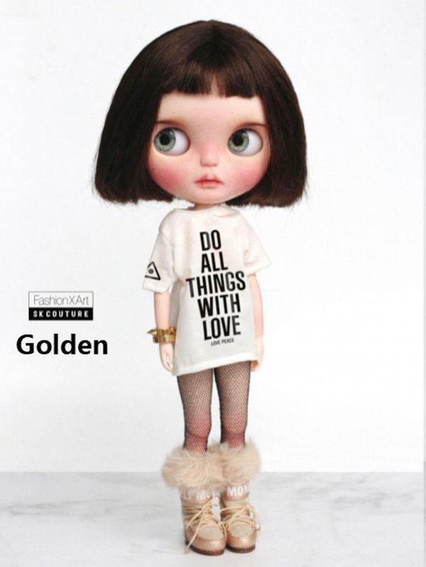 SK Snow Boots (Golden) Fits Blythe/Pullip/Etc