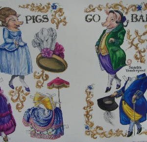 The Pigs Go Baroque Paper Doll
