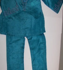 Boneka Turquoise Embroidered Tunic & Pants Set 43cm (MSD)