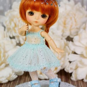 Ylang Garden Mint Twinkling Stars Dress & Bloomers Fits 1/8 Size