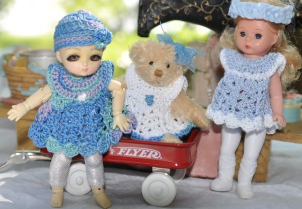 White Crochet Set for Tiny dolls