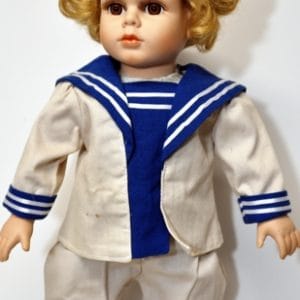 Dp-Modelle Sailor Set w/Hat – Tan & Blue  16”-18” doll
