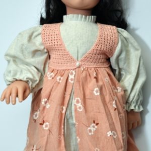 DP-Modelle Cream dress with pinafore in peach blossom print, cro