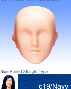Volks Custom Hair Head w/Navy Blue Hair