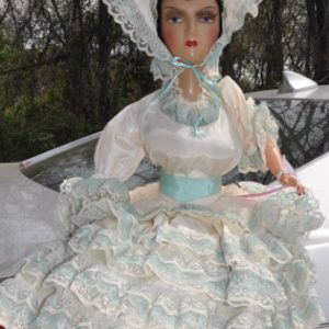 Vintage Anita Boudoir Black Mohair/ivory & aqua