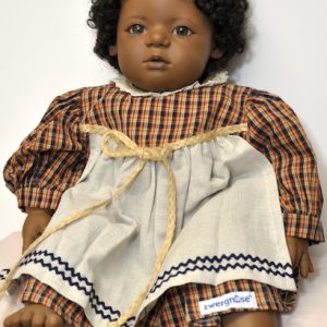 Bishop Dress Plaid w/attached apron  22″