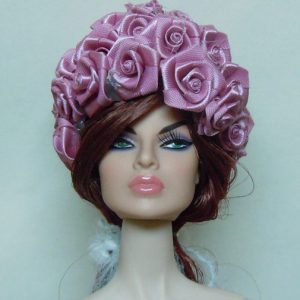 Dusty Rose Satin Flower Hat by Derek Meehan size 4-5