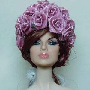 Dusty Rose Satin Flower Hat by Derek Meehan size 4-5