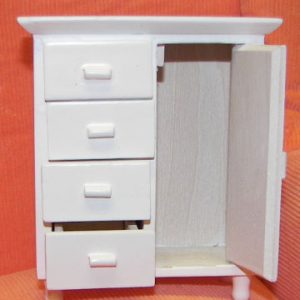 Furniture: White Wood Chest (For 5″ Dolls/Lati White/Etc)