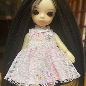 Dollfie Plus Wig Black (Center Part/No Bangs) sz 3-4