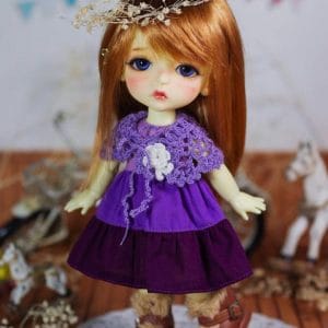 Ylang Garden Crochet Shawl Collar Coat (Purple) Fits 1/8 Dolls