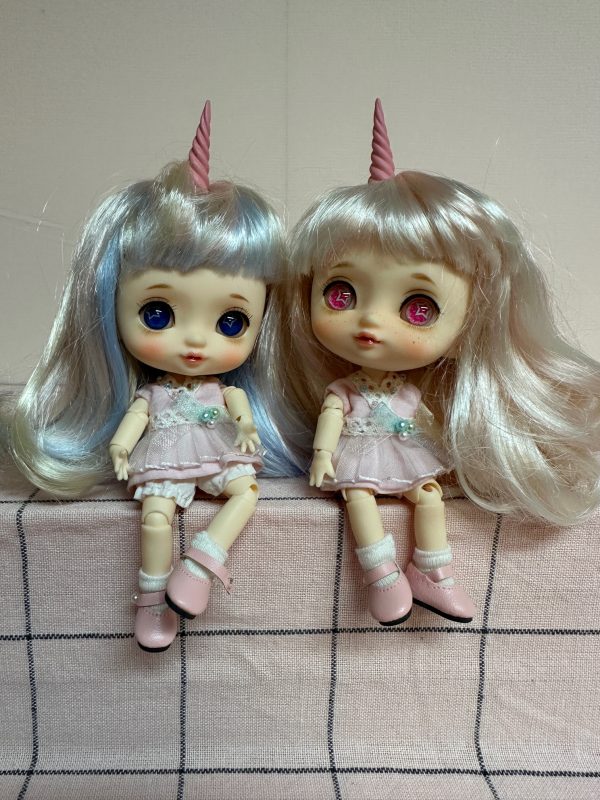 Mudoll Mini Dotory Bonbon Sugar Unicorn Blue Full Set 13cm (6")