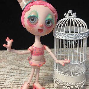 Ruby, Magical Musical Lady 23cm (9″) Pink Petal Resin PROTOTYPE Handpainted by Nefer Kane