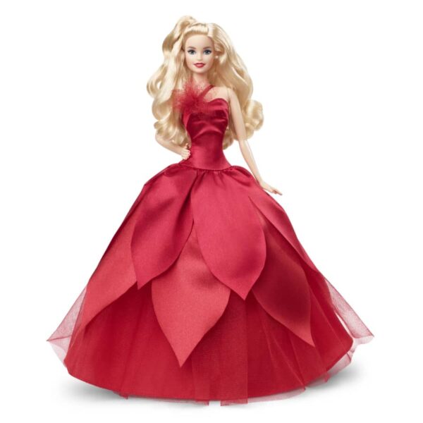 HBY06 2022 Holiday Barbie Blonde NRFB in Shipper - Image 2