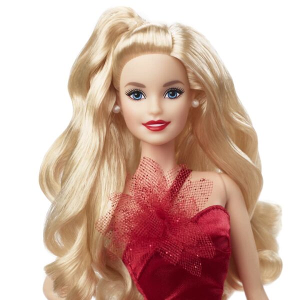 HBY06 2022 Holiday Barbie Blonde NRFB in Shipper - Image 3