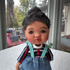 Meadowdolls  Twinkles Lolla 16cm  NUDE  TAN resin ball jointed makeup & glass eyes (Dressed doll listed separately ‘SNOOKY’)