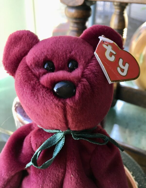 RARE. ERROR TAG  1993 Ty Beanie Baby “Teddy”  #4052 Cranberry 3rd Gen Hang Tag 1st Gen Tush Tag