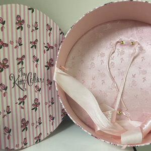 Tiny Kitty Collier Pink Stripe Hat Box Only (12″ Around) for 10″ Dolls