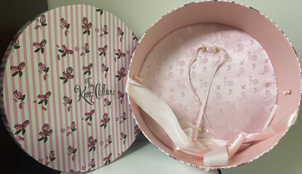 Tiny Kitty Collier Pink Stripe Hat Box Only (12" Around) for 10" Dolls