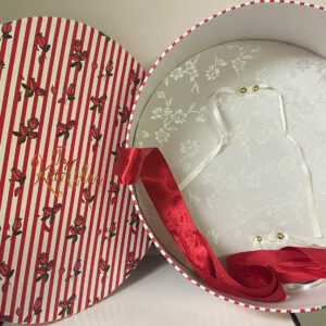 Tiny Kitty Collier Red Stripe Hat Box Only (12″ around) For 10″ Dolls