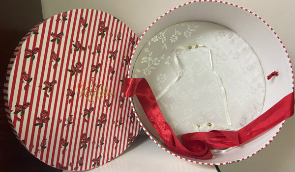 Tiny Kitty Collier Red Stripe Hat Box Only (12" around) For 10" Dolls
