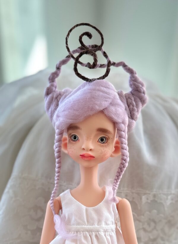 Sculpture Wig  LAVENDER  size 6-7 handmade - Image 9