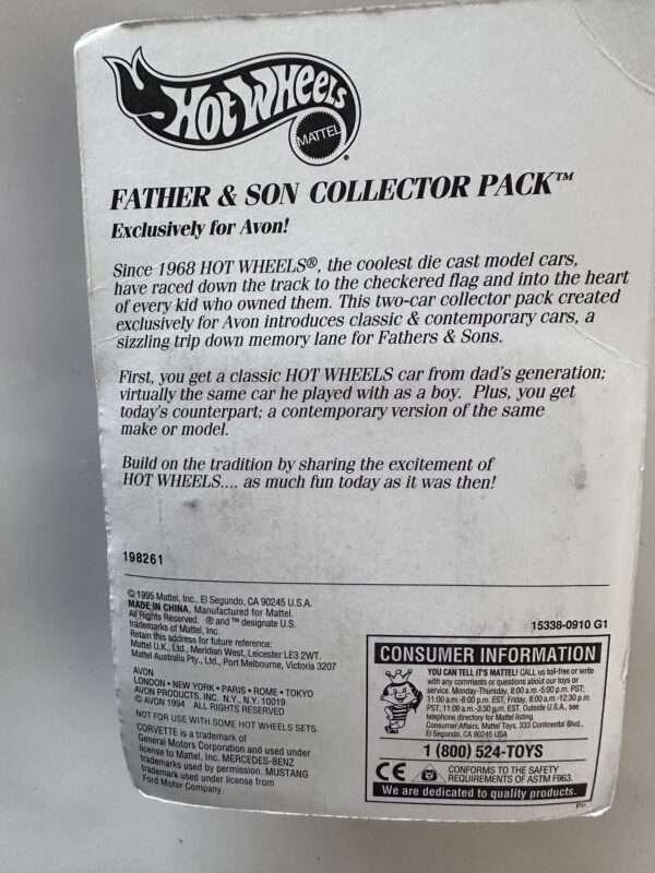 Avon Exclusive 1995 HOT WHEELS Father and Son Collector’s Pack ‘65 & ‘96 Mustangs RARE - Image 3