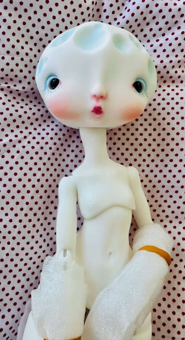 Circus Kane BIG MOON White Glow in the Dark #A.  14.7" one of a kind Painted by Nefer