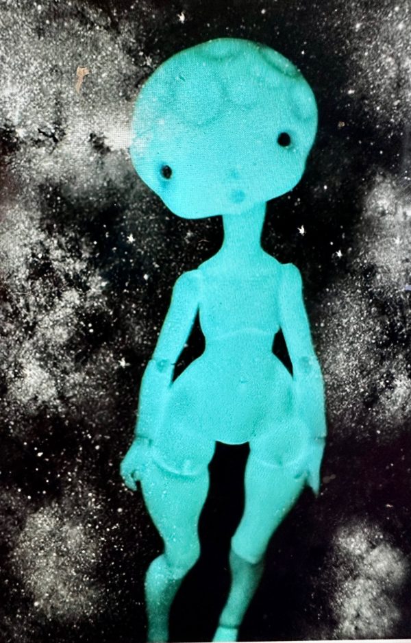 Circus Kane BIG MOON White Glow in the Dark #1  14.7" one of a kind Painted by Nefer - Image 3