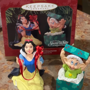 Hallmark Ornament Snow White Set of 2 Ornaments Anniversary Edition 1997