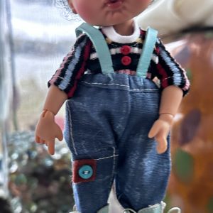 Meadowdolls  Twinkles Lolla SNOOKY 16cm/6″ TAN resin ball jointed dressed doll – bb flocking outfit