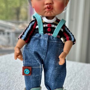 Meadowdolls  Twinkles Lolla SNOOKY 16cm/6″ TAN resin ball jointed dressed doll – bb flocking outfit