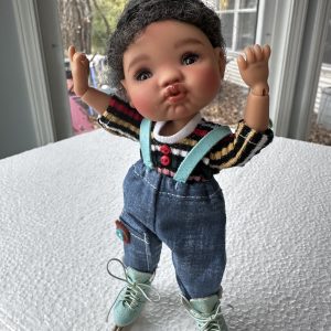 Meadowdolls  Twinkles Lolla 16cm  NUDE  TAN resin ball jointed makeup & glass eyes (Dressed doll listed separately ‘SNOOKY’)