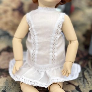 One of a Kind  Bleuette 11.5″ full resin with artist makeup, wig and white cotton underdress  “Josette”  Mint Condition, New