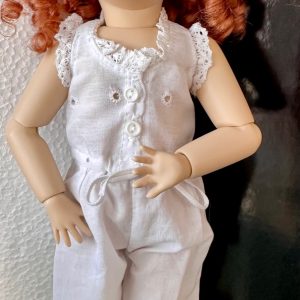 One of a Kind  Bleuette 11.5″ full resin with artist makeup, wig, white cotton undies with eyelet and lace   “Adelaide”  Mint Condition, New