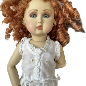 One of a Kind  Bleuette 11.5″ full resin with artist makeup, wig, white cotton undies with eyelet and lace   “Adelaide”  Mint Condition, New