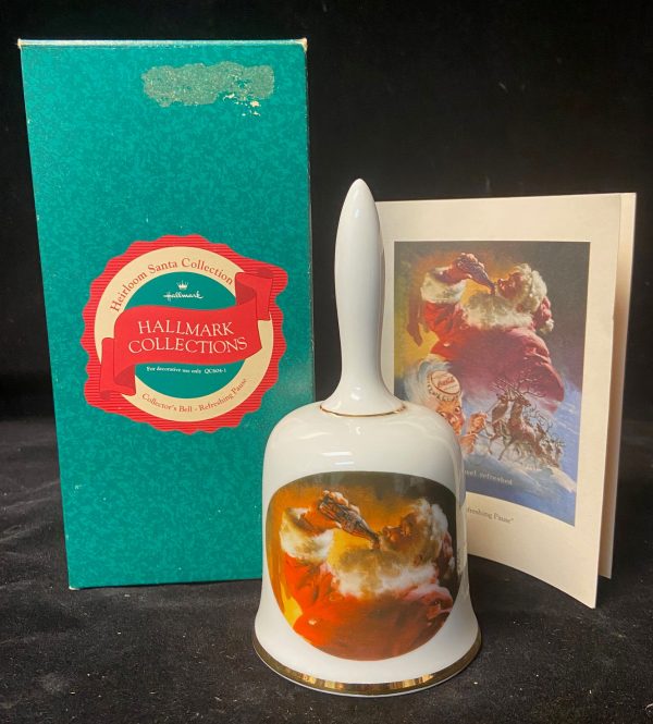 Hallmark Collections Heirloom Santa Collector's Porcelain Bell Refreshing Pause (Coca-Cola) 1991