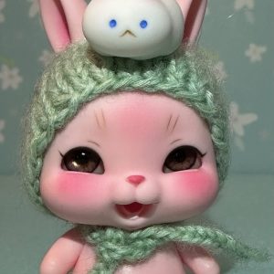 Lati Pet Rabbit Pink Laughing face 4″ 10cm