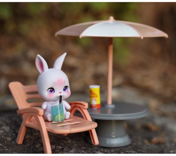 Lati Pet Rabbit Light Purple Smile Face 4" New Mint - Image 5