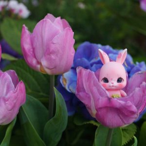 Lati White  Rabbit Pet  Pink Smile 10cm, 4″  – Must Combine with Purchase of LW, LY, LL at retail