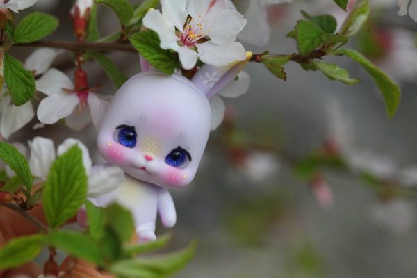 Lati Pet Rabbit Light Purple Smile Face 4" New Mint - Image 3