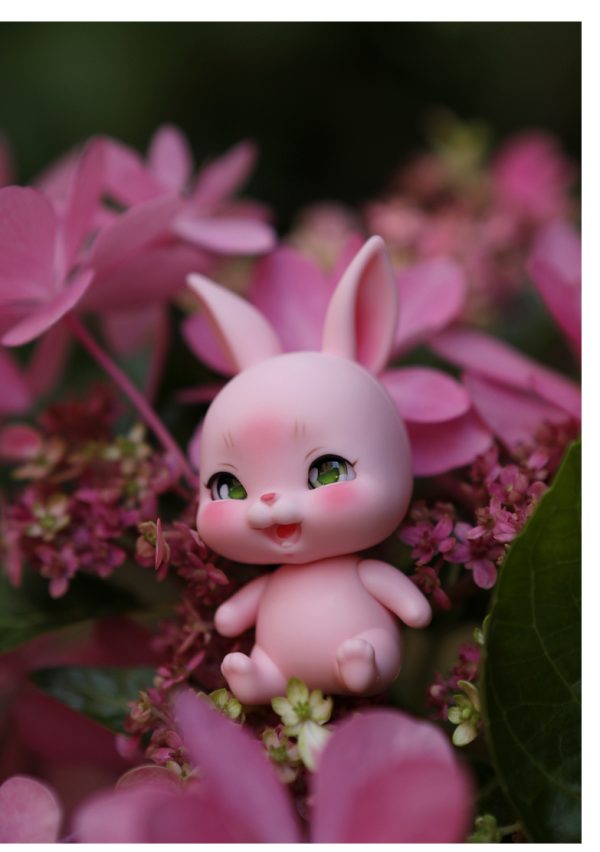 Lati Pet Rabbit Pink Laughing face 4" 10cm - Image 3