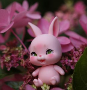 Lati White  Rabbit Pet  Pink Laughing  10cm, 4″  – Must Combine with Purchase of LW, LY, LL at retail