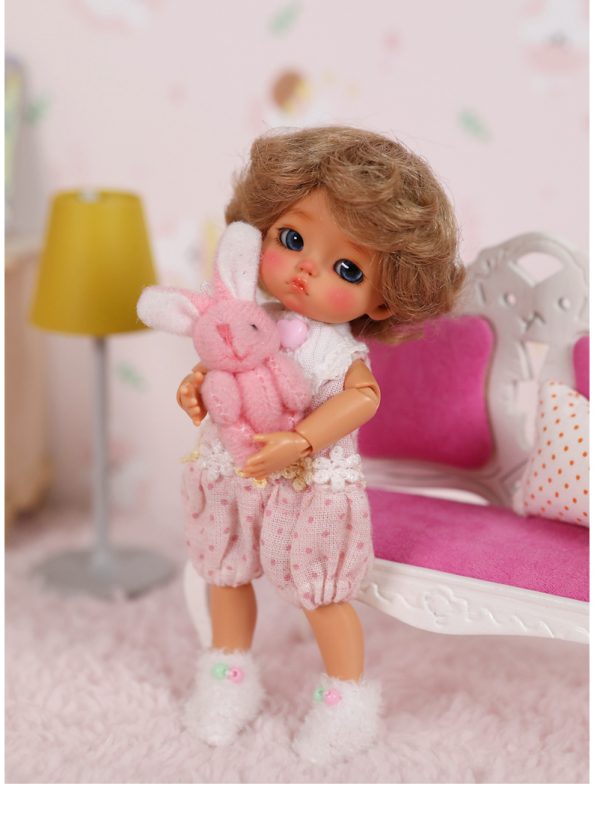 Lati White SP Pink Mellow ver T. Yomi Brown Tan 12cm (4.7") NUDE w/makeup, eyes, coa, cushions, box IN STOCK - Image 2