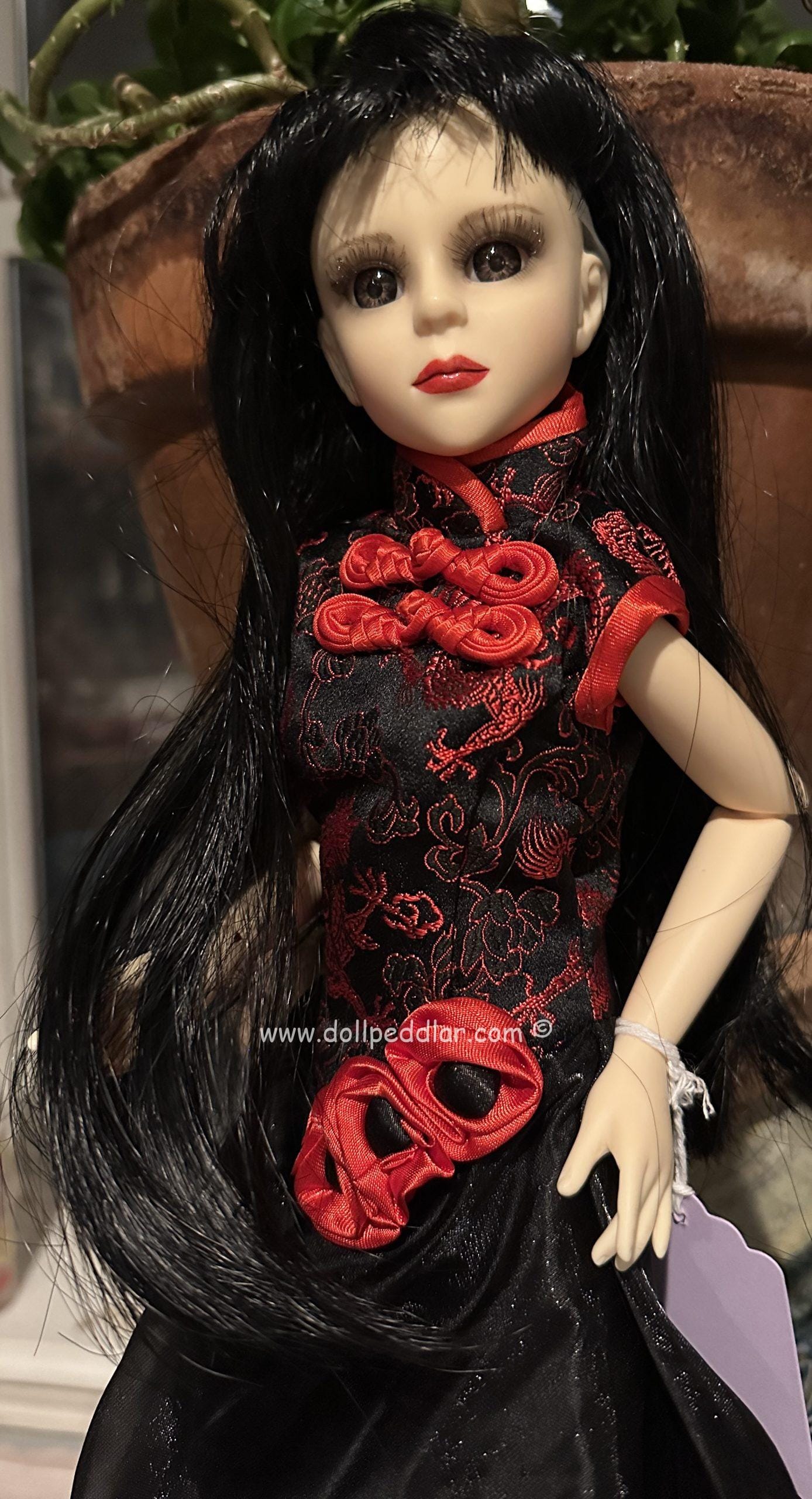 Goodreau BJD 16" OOAK faceup, Asian-inspired long gown - Image 7