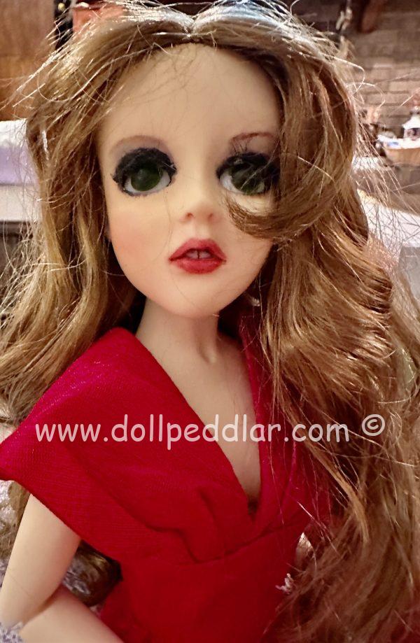 Goodreau BJD 16” ooak Boneka Red Silk Ball Gown 16" Full Set - Image 6
