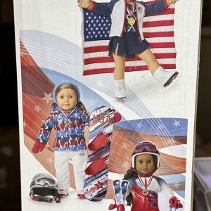 American Girl Team USA Outfit Set w/ Snowboard 18″ MeadowDolls, Sophia, Tonner My Imagination, Alexander NRFB