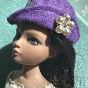 Felt Cloche Purple Hat (Modeled on 7-8″ Head)